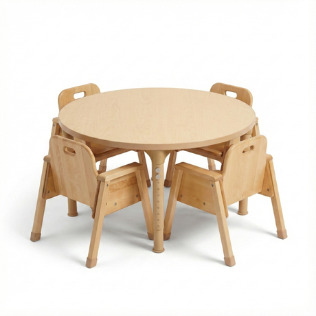 Round Adjustable Kids Classroom Table – 36" Diameter, 17" to 25" Height