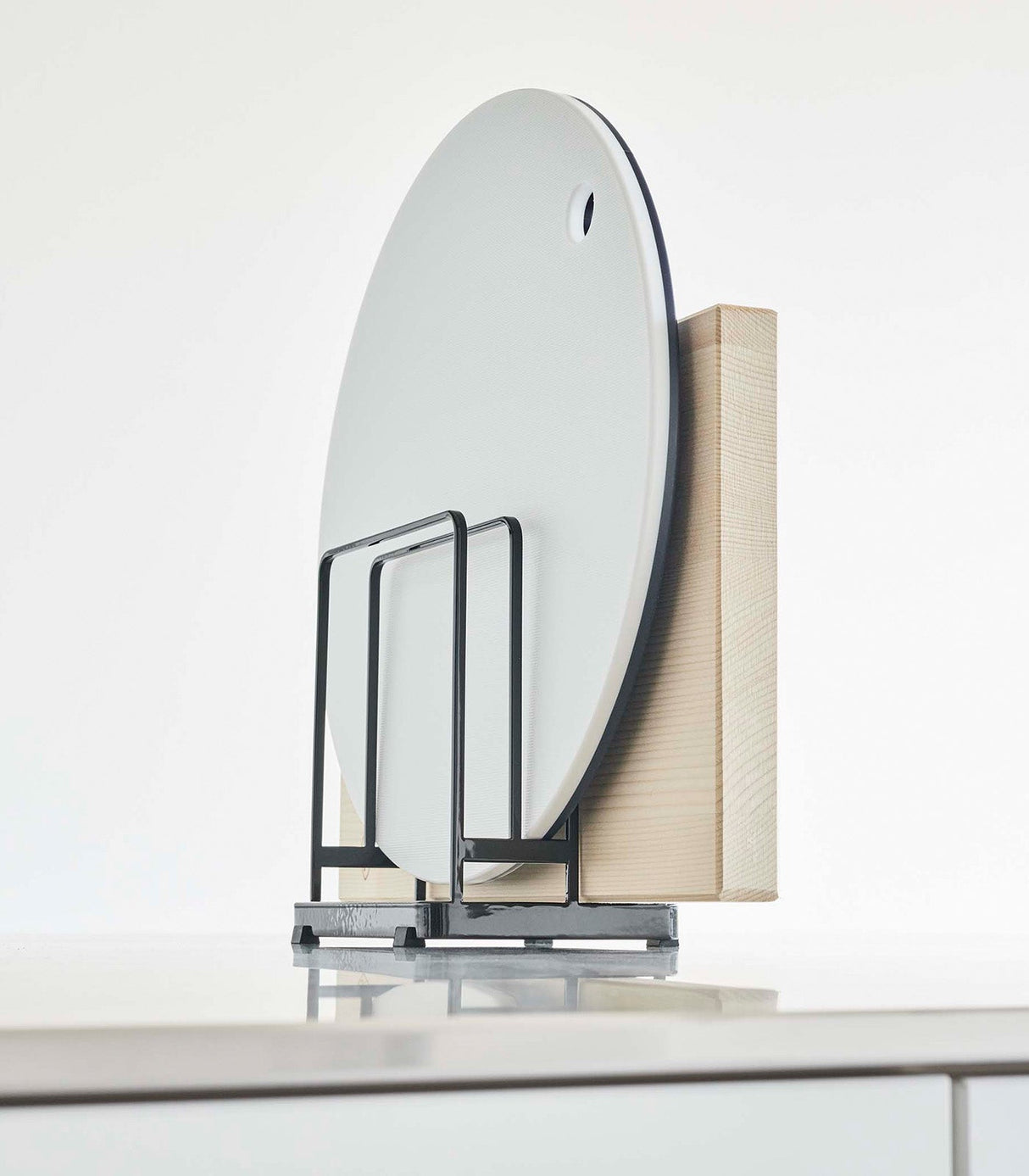 Round Cutting Board Stand - Steel-Cutting Board Stand-Parc Decor