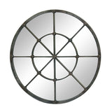 Round Industrial Grid Wall Mirror-Mirror-Parc Decor