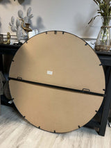 Round Industrial Grid Wall Mirror-Mirror-Parc Decor