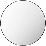 Round Mirror with Black Aluminum Frame-Mirrors-Parc Decor