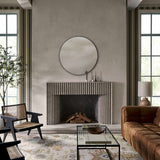 Round Mirror with Black Aluminum Frame-Mirrors-Parc Decor