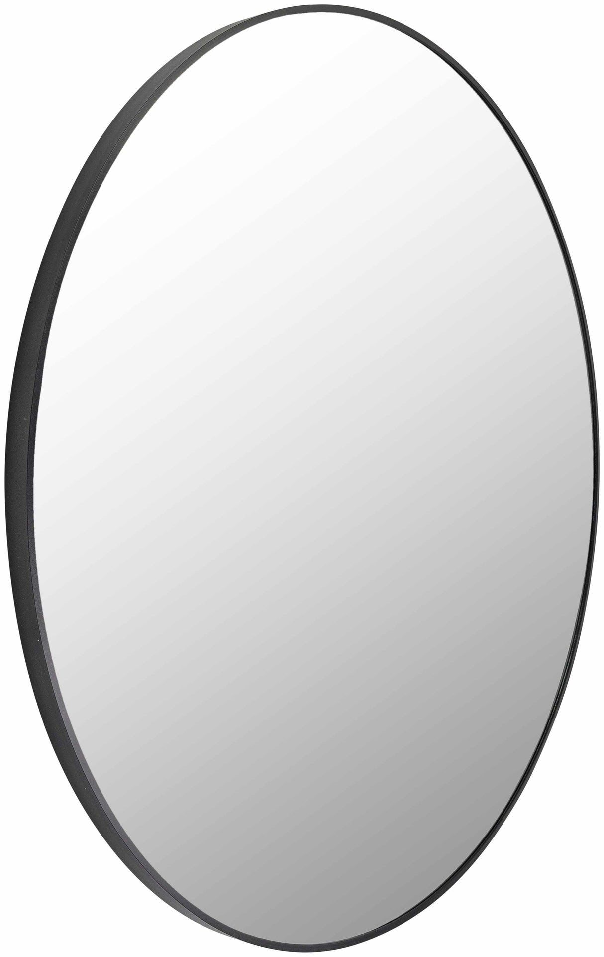 Round Mirror with Black Aluminum Frame-Mirrors-Parc Decor