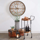 Round Rustic Farmhouse Chicken Wire Wall Clock-Clocks-Parc Decor