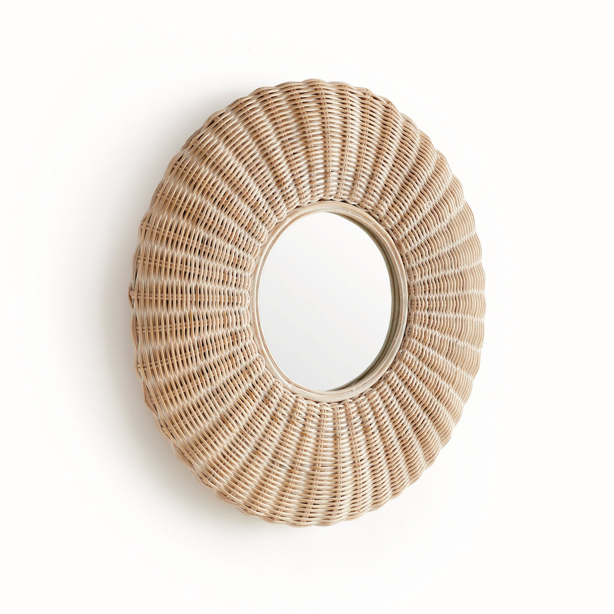 Round Woven Rattan Wall Mirror-Mirror-Parc Decor