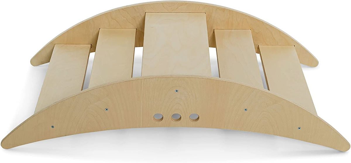 Rowan 2-in-1 Rocking Boat & Climbing Bridge | Montessori Wooden Rocker and Step Climber for Toddlers
