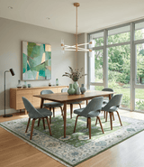 Royal Green and Ivory Custom Made Hand knotted Traditional Oushak wool Area Rug
