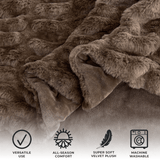 Ruched Faux Fur Throw Blanket - Alondra Collection-Blankets-Parc Decor