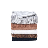 Ruched Faux Fur Throw Blanket - Alondra Collection-Blankets-Parc Decor