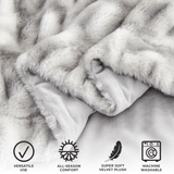 Ruched Faux Fur Throw Blanket - Alondra Collection-Blankets-Parc Decor