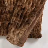 Ruched Faux Fur Throw Blanket - Alondra Collection-Blankets-Parc Decor
