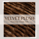 Ruched Faux Fur Throw Blanket - Alondra Collection-Blankets-Parc Decor