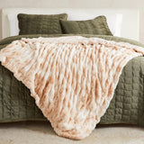 Ruched Faux Fur Throw Blanket - Alondra Collection-Blankets-Parc Decor