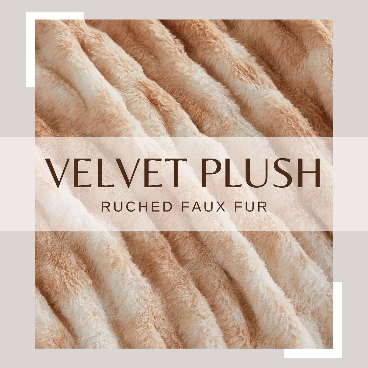 Ruched Faux Fur Throw Blanket - Alondra Collection-Blankets-Parc Decor