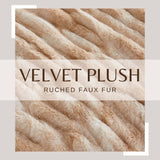 Ruched Faux Fur Throw Blanket - Alondra Collection-Blankets-Parc Decor
