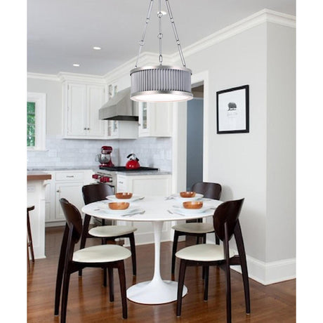 Ruffle 13"W 3-Light Pendant Light Fixture Weathered Zinc and Satin Nickel Finish by Maxim-Pendant-Parc Decor