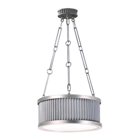 Ruffle 13"W 3-Light Pendant Light Fixture Weathered Zinc and Satin Nickel Finish by Maxim-Pendant-Parc Decor
