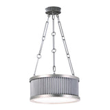Ruffle 13"W 3-Light Pendant Light Fixture Weathered Zinc and Satin Nickel Finish by Maxim