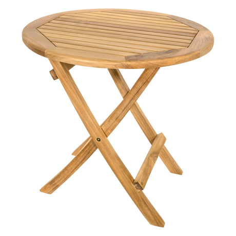Ruger Natural Teak Outdoor Round Folding Side Table-simple-Parc Decor
