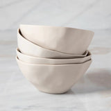 Rugueux Stoneware Dessert Bowl, Pearl-Bowls-Parc Decor