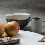 Rugueux Stoneware Dessert Bowl, Pearl-Bowls-Parc Decor