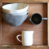 Rugueux Stoneware Dessert Bowl, Pearl-Bowls-Parc Decor