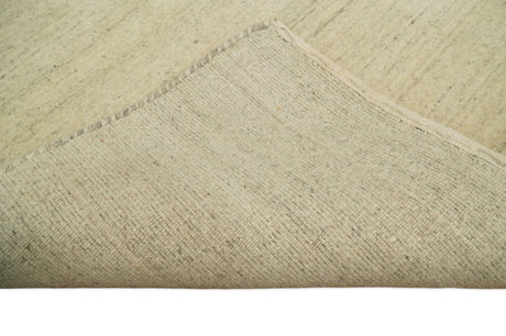 Runner Solid Beige Natural Farmhouse Wool Hand Woven Rug