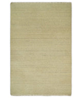 Runner Solid Beige Natural Farmhouse Wool Hand Woven Rug