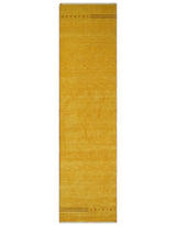 Runner Solid Gold Wool Hand Woven Modern Southwestern Tribal Lori Gabbeh Rug