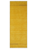 Runner Solid Gold Wool Hand Woven Modern Southwestern Tribal Lori Gabbeh Rug