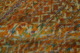 Rust and Beige 5.6x8.6 Contemporary Southwestern Tribal Trellis Recycled silk Rug