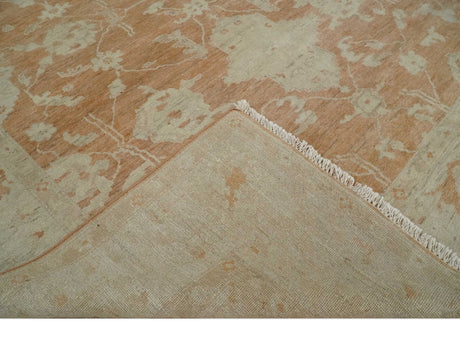 Rust and Beige Hand knotted Oriental Oushak 8x10 wool Area Rug