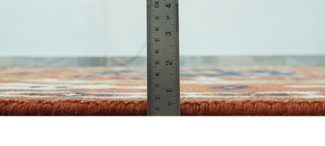 Rust and Blue Hand Knotted Traditional Medallion Mamluk Design Multi Size wool Rug