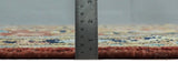 Rust And Blue Traditional Medallion Hand Knotted Wool Area Rug