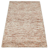 Rust and Ivory Modern Solid Design Hand Tufted Wool Area Rug