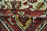 Rust And Ivory Traditional Medallion Hand Knotted Wool Area Rug