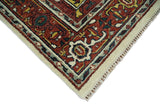 Rust And Ivory Traditional Medallion Hand Knotted Wool Area Rug