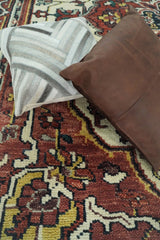 Rust And Ivory Traditional Medallion Hand Knotted Wool Area Rug