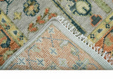 Rust And Silver Tree of life Hand Knotted 4x4 Square Wool Rug