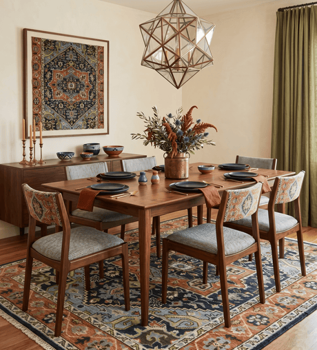 Rust, Blue and Aqua Traditional Heriz Hand knotted Multi Size wool Area Rug