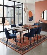 Rust, Blue and Beige Hand Knotted Oriental Oushak Multi Size wool Area Rug