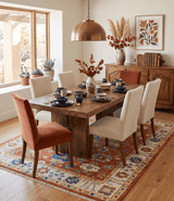 Rust, Ivory and Blue Hand Knotted Oriental Oushak Custom Made wool Area Rug
