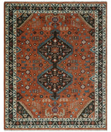 Rust, Ivory and Brown Oriental Traditional Hand knotted Multi Size Area Rug