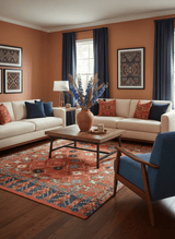 Rust Traditional Tribal Design 8x11.7 Hand Knotted wool Area Rug