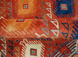 Rust Traditional Tribal Design 8x11.7 Hand Knotted wool Area Rug