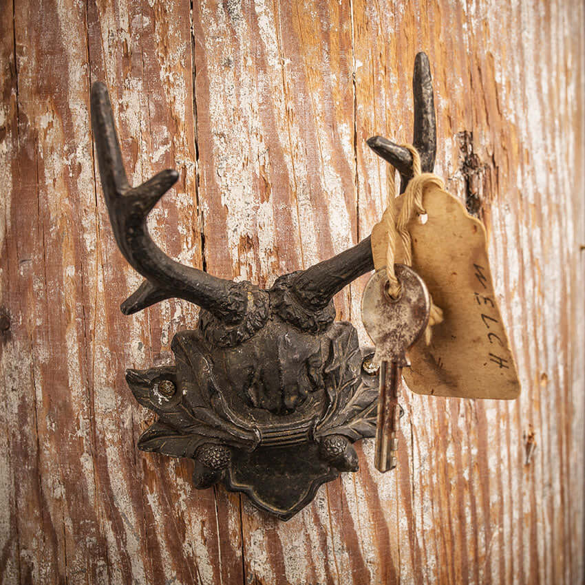 Rustic Antler Wall Hook with Vintage Lodge Design (Set of 2)-Wall Hook-Parc Decor