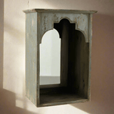 Rustic Arched Wall Niche with Mirror-Mirror-Parc Decor