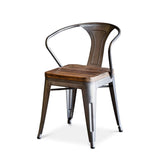Rustic Industrial Dining Chair with Reclaimed Wood and Metal Frame-Chair-Parc Decor