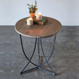 Rustic Metal and Wood Side Table-Home Decor-Parc Decor