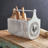 Rustic Rooster Farmhouse Kitchen Basket Organizer-Tabletop-Parc Decor